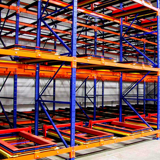 Warehouse Lifo Steel Heavy Duty Push Back Pallet Racking