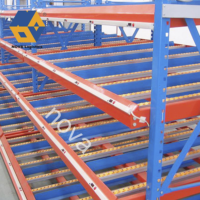 Flow through racking