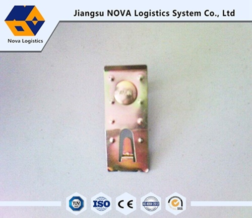 Durable steel uprights and beams of a selective pallet racking system