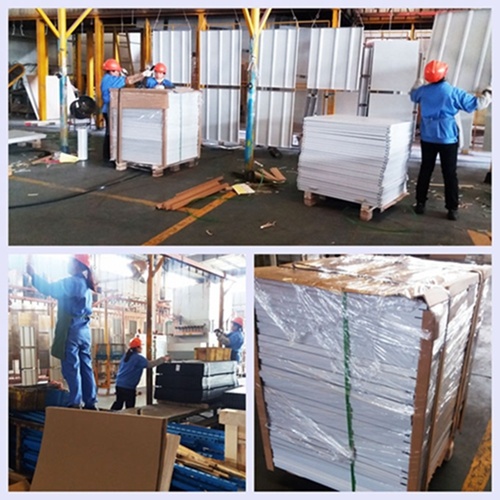 High capacity steel shelving for logistics center storage