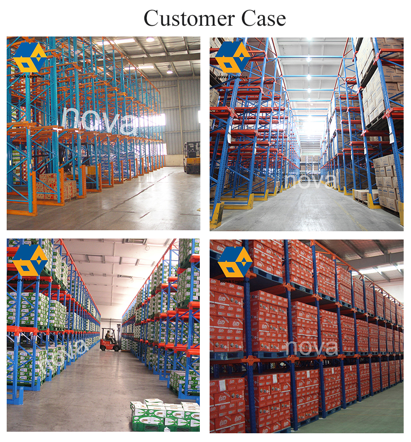 Detailed view of corridor-type racking composite structure and high-strength drive-in beams