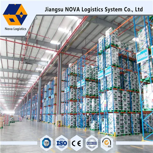 Warehouse utilization with electrastic power coating steel shelves